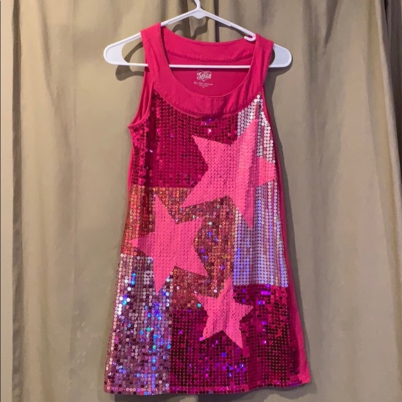 Justice Dresses & Skirts - Justice Pink sequin star dress 18 juniors/girls
